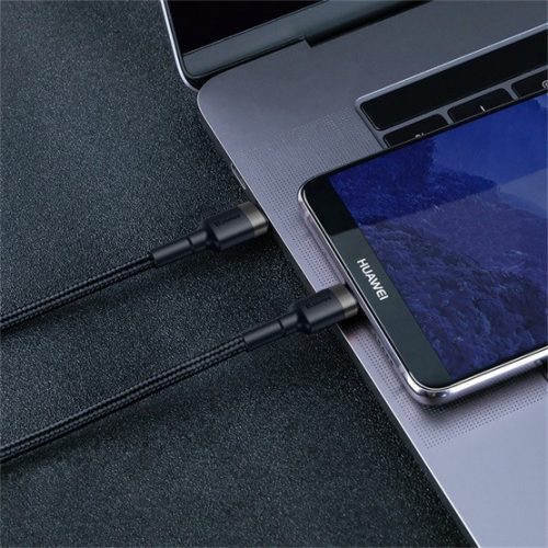 Baseus Cafule USB Type-C, 60W gyorstöltő adatkábel, 1m, fekete/szürke