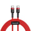 Baseus Cafule USB Type-C, 60W gyorstöltő adatkábel, 2m, piros