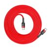 Baseus Cafule USB Type-C, 60W gyorstöltő adatkábel, 2m, piros