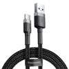 Baseus Cafule USB Type-A – USB Type-C, 10W töltőkábel, 3m, fekete/szürke