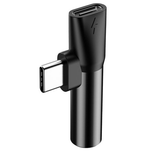 Baseus L41 USB Type-C – USB Type-C/3,5 mm jack audió és táp adapter, fekete