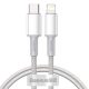 Baseus High Density Braided USB Type-C – iPhone, PD 20W gyorstöltő adatkábel, 1m, fehér