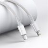 Baseus High Density Braided USB Type-C – iPhone, PD 20W gyorstöltő adatkábel, 1m, fehér