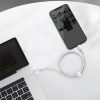 Baseus High Density Braided USB Type-C – iPhone, PD 20W gyorstöltő adatkábel, 2m, fehér