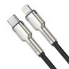 Baseus Cafule Metal USB Type-C – iPhone, PD 20W gyorstöltő adatkábel, 1m, fekete