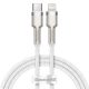 Baseus Cafule Metal USB Type-C – iPhone, PD 20W gyorstöltő adatkábel, 1m, fehér