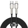 Baseus Cafule Metal USB Type-C – iPhone, PD 20W gyorstöltő adatkábel, 2m, fekete