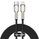 Baseus Cafule Metal USB Type-C – iPhone, PD 20W gyorstöltő adatkábel, 2m, fekete