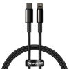 Baseus Tungsten Gold USB Type-C – iPhone, PD 20W gyorstöltő adatkábel, 1m, fekete