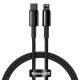 Baseus Tungsten Gold USB Type-C – iPhone, PD 20W gyorstöltő adatkábel, 1m, fekete