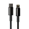 Baseus Tungsten Gold USB Type-C – iPhone, PD 20W gyorstöltő adatkábel, 1m, fekete