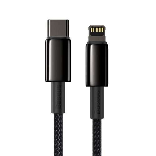 Baseus Tungsten Gold USB Type-C – iPhone, PD 20W gyorstöltő adatkábel, 1m, fekete