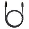 Baseus Tungsten Gold USB Type-C – iPhone, PD 20W gyorstöltő adatkábel, 1m, fekete