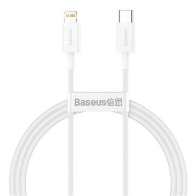   Baseus Superior USB Type-C – iPhone, 20W gyorstöltő adatkábel, 1m, fehér