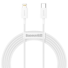   Baseus Superior USB Type-C – iPhone, 20W gyorstöltő adatkábel, 2m, fehér