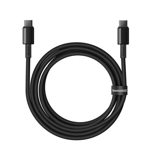 Baseus Tungsten Gold USB Type-C, 100W gyorstöltő adatkábel, 2m, fekete