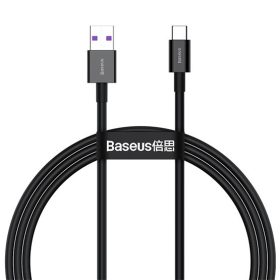   Baseus Superior USB Type-A – USB Type-C, 66W gyorstöltő adatkábel, 1 m, fekete