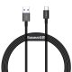 Baseus Superior USB Type-A – USB Type-C, 66W gyorstöltő adatkábel, 1 m, fekete