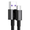 Baseus Superior USB Type-A – USB Type-C, 66W gyorstöltő adatkábel, 1 m, fekete