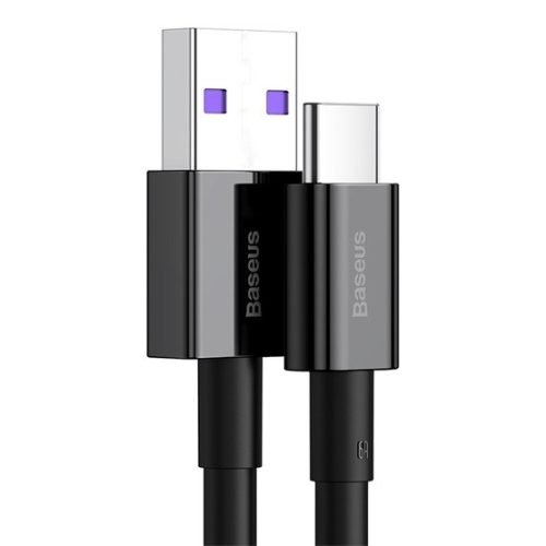 Baseus Superior USB Type-A – USB Type-C, 66W gyorstöltő adatkábel, 1 m, fekete