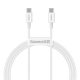 Baseus Superior USB Type-C, 100W gyorstöltő adatkábel, 1m, fehér