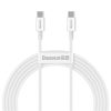 Baseus Superior USB Type-C, 100W gyorstöltő adatkábel, 2m, fehér