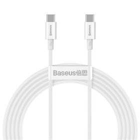   Baseus Superior USB Type-C, 100W gyorstöltő adatkábel, 2m, fehér