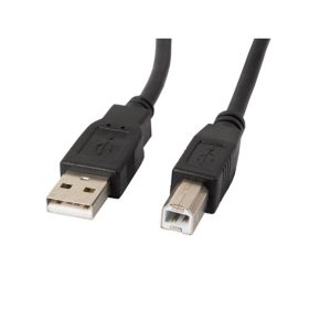   Lanberg USB-A (M)->USB-B (M) 2.0 kábel, 1 m, ferrit, fekete
