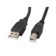 Lanberg USB-A (M)->USB-B (M) 2.0 kábel, 3 m, fekete, ferrit