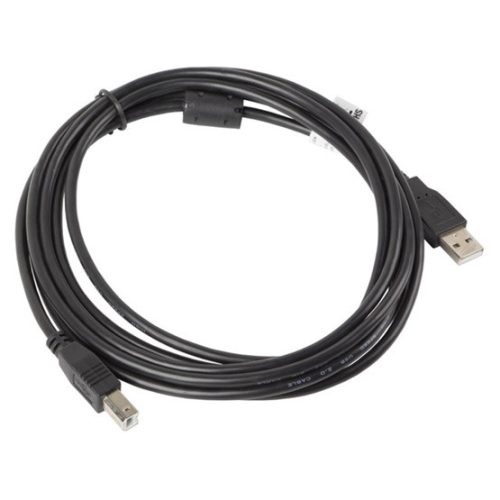 Lanberg USB-A (M)->USB-B (M) 2.0 kábel, 3 m, fekete, ferrit