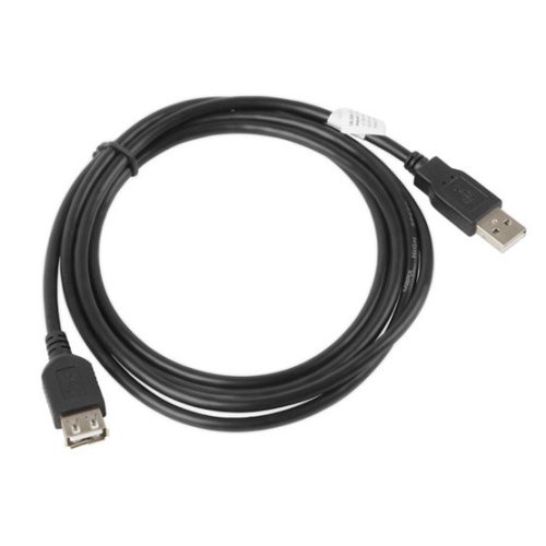 Lanberg USB-A (M/F) 2.0 kábel, 1,8 m, fekete