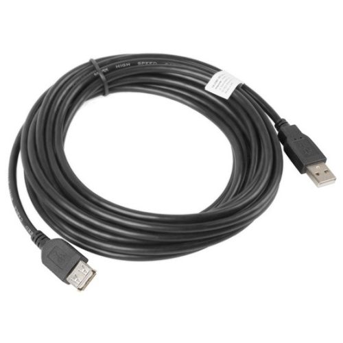 Lanberg USB-A (M/F) 2.0 kábel, 5 m, fekete