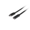Lanberg USB-C M/F 3.1 kábel, 0,5 m, fekete