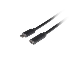Lanberg USB-C M/F 3.1 kábel, 0,5 m, fekete