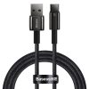 Baseus Tungsten Gold USB Type-A – USB Type-C, 100W gyorstöltő adatkábel, 1m, fekete