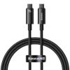 Baseus Tungsten Gold USB Type-C, 240W gyorstöltő adatkábel, 1m, fekete
