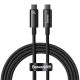 Baseus Tungsten Gold USB Type-C, 240W gyorstöltő adatkábel, 2m, fekete