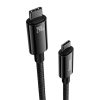 Baseus Tungsten Gold USB Type-C, 240W gyorstöltő adatkábel, 2m, fekete