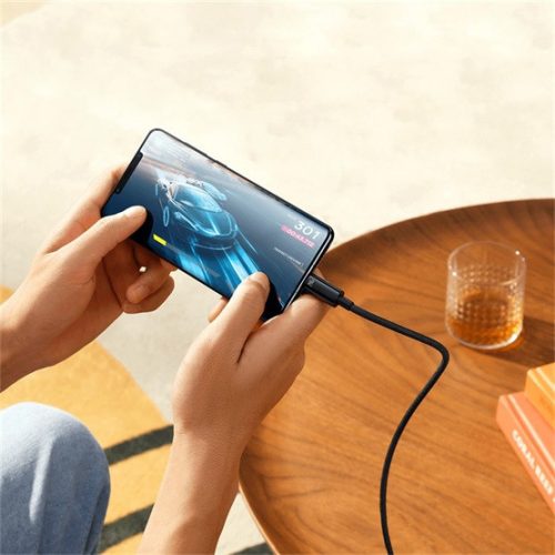 Baseus Tungsten Gold USB Type-C, 240W gyorstöltő adatkábel, 2m, fekete