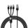 Baseus StarSpeed One-for-Three USB Type-A – iPhone+USB Type-C+Micro USB, 3.5A gyorstöltő adatkábel, 1.2m, fekete