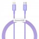 Baseus Superior USB Type-C – iPhone, 20W gyorstöltő adatkábel, 1m, lila