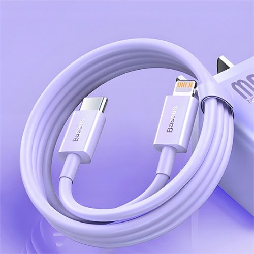 Baseus Superior USB Type-C – iPhone, 20W gyorstöltő adatkábel, 1m, lila