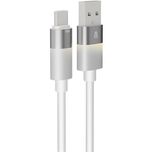 AVAX CB313 GLOWY 18W USB-A - USB-C gyorstöltő kábel, fehér - 2m