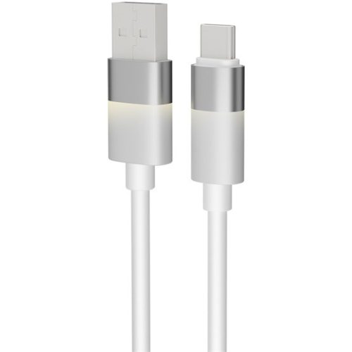 AVAX CB313 GLOWY 18W USB-A - USB-C gyorstöltő kábel, fehér - 2m
