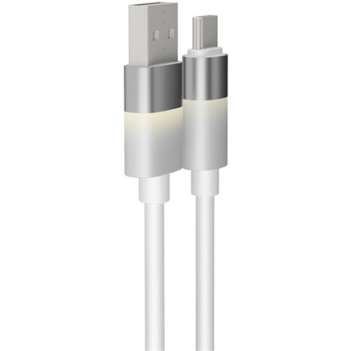 AVAX CB313 GLOWY 18W USB-A - USB-C gyorstöltő kábel, fehér - 2m