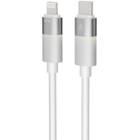   AVAX CB315 GLOWY 27W USBC–Lightning töltőkábel, fehér - 2m