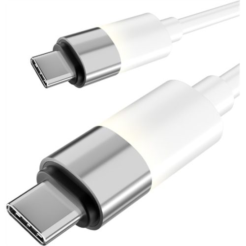 AVAX CB316 GLOWY 60W USB-C gyorstöltő kábel, fehér - 1m