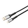 AVAX CB401G STEELY 20W USBA–Lightning töltőkábel, acélszürke - 1,5m