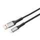 AVAX CB401G STEELY 20W USBA–Lightning töltőkábel, acélszürke - 1,5m