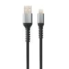 AVAX CB401G STEELY 20W USBA–Lightning töltőkábel, acélszürke - 1,5m